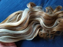 Extensiones de Cabello para mujer, coletas con ondas, 14 pulgadas, pelo sintético Rubio, extensión Natural