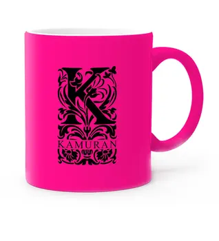 

Personalized K Letter Highlighter Pink Mug Cup (Model 2)