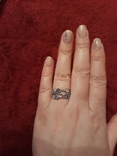 Huitan-anillos de banda estilo Partysu para mujer, 3 filas con piedra redonda de circón Blanco/azul, anillos y joyas para boda para mujer, artículo Simple