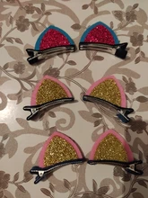 Horquilla con orejas de gato y lentejuelas tridimensional para niña, 2 uds., horquilla para niña, horquilla para bebé, clip LATERAL, regalo de vacaciones