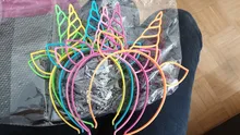 Diadema de unicornio para decoración de fiesta, decoraciones para fiesta de cumpleaños, fiesta de bienvenida para el futuro bebé niños, suministros festivos, 6 uds.