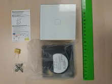 Minitiger-Interruptor táctil para luz de pared, estándar europeo, de lujo, de cristal blanco, 1 entrada y 1 vía