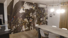 Custom Wallpaper Hand-Painted Home-Decoration Forest-Background Leaves-Flowers Animals