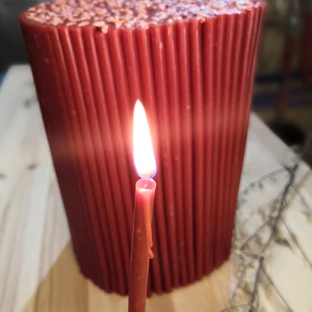 

Sets of wax candles 3 colors (red, yellow, green)