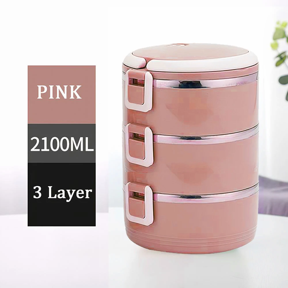 3 Layer 4 слоя Коробки для обедов 304 Нержавеющая сталь японский Термальность для Еда Портативный Коробки для обедов для детей Пикник офисных работников школы - Цвет: 3 Layer