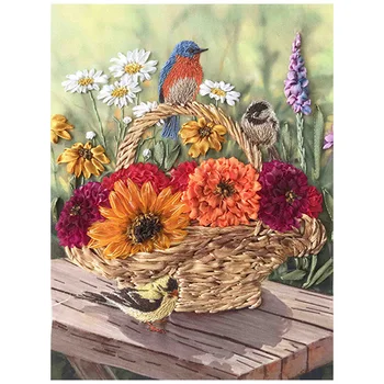 

KL (H)-4006 set for embroidery with ribbons 'Song color' 19*25 cm