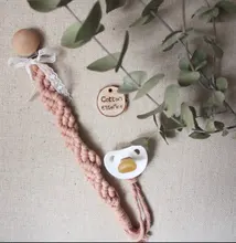 Wooden Baby Pacifier-Holder Beads Dummy-Clip Infant Feeding-And-Care 2/5pcs