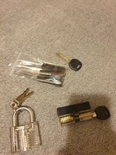 KAK transparente Visible a corte práctica candado cerradura con roto clave eliminar Kit de gancho de Extractor de cerrajero herramienta de la llave
