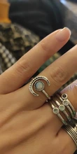 Anillo ajustable abierto de piedra lunar para mujer, de Color plata sortija de compromiso, Circonia cúbica, zirconia, circonita, zirconita, Estilo Vintage