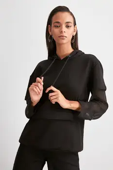 

Trendyol Woven Chiffon Detailed Knitted Sweatshirt TWOAW20SW0395