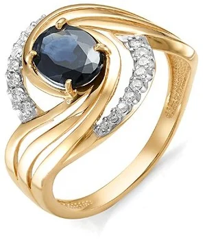 

Master brilliant ring with sapphire and diamonds in red gold