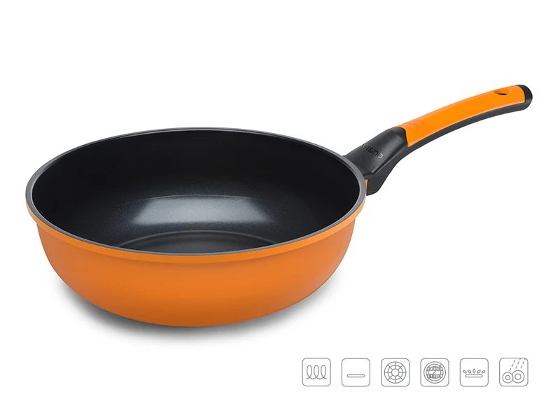 Оранж Вок ANIONIC CERAMIC OURSSON PW2802C/OR - Цвет: Оранж