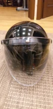 Visera recta para casco de motocicleta, visera Retro de 3 botones para cara abierta, transparente, plata y negro