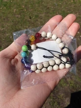 7 Chakra de roca de Lava pulsera de 8mm de doble capa fila ajustable Unisex piedra de Yoga sanación energética pulseras de piedra regalo de Navidad