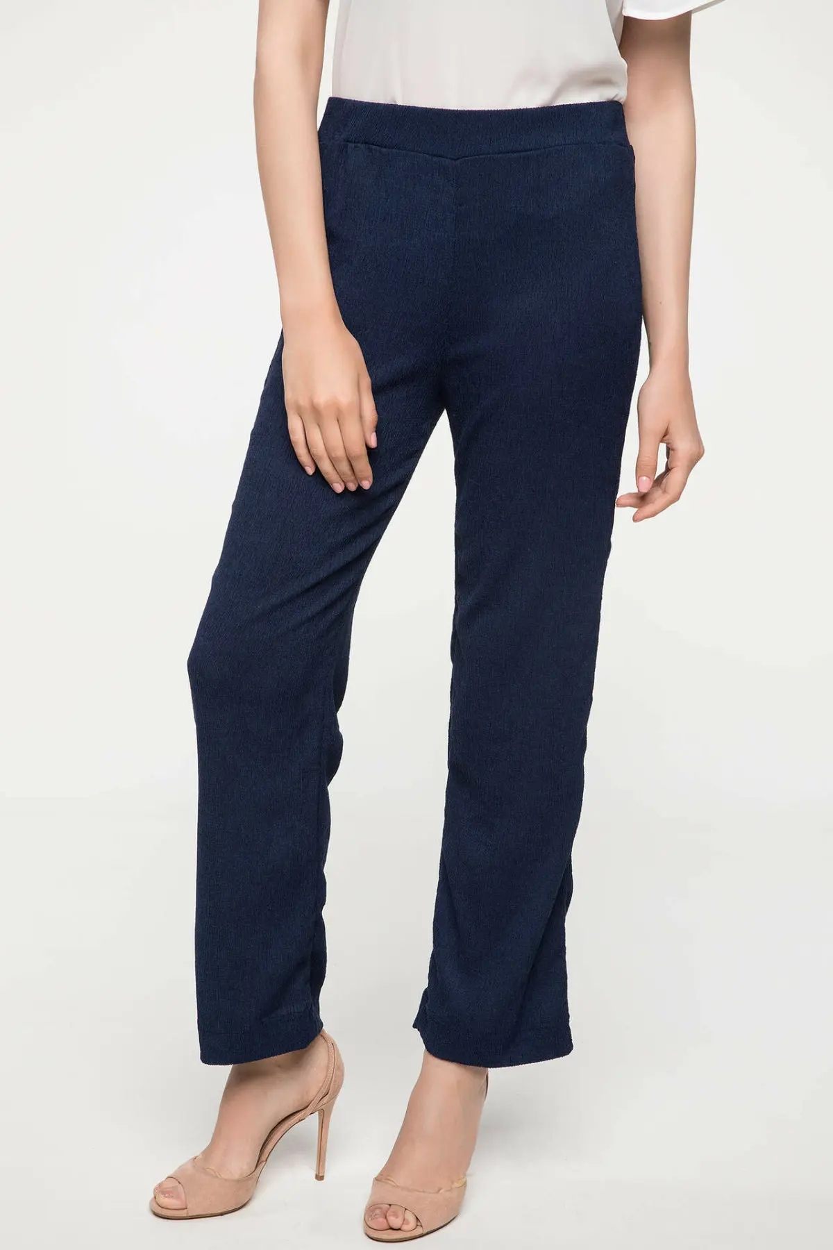 

DeFacto Women Fashion Joker Trouser Ladies Casual High Elastic Straight Pants Female Casual High Quality Long Pants-J4825AZ18SM
