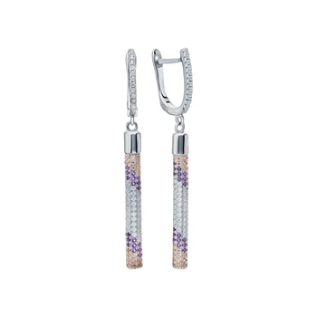 

Silver earrings with cubic zirconia sunlight sample 925