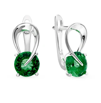 

Silver earrings with cubic zirconia sunlight sample 925