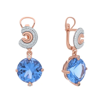 

Swiss sunlight silver earrings with cubic zirconia and Topaz