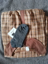 Plaid Dress Peter-Pan-Collar Long-Sleeve Autumn-Style Mori-Girl Cute Kawaii Fashion Lady