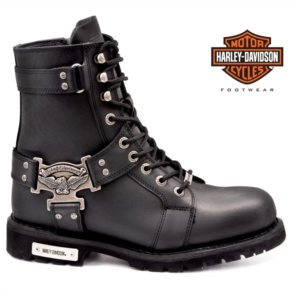 Harley Davidson Botas impermeables para hombre, zapatos originales de cuero genuino motocicleta, suela gruesa de oliva, Invierno invierno hombre botas nieve hombre botas militares hombre|Botas de motocicleta| -