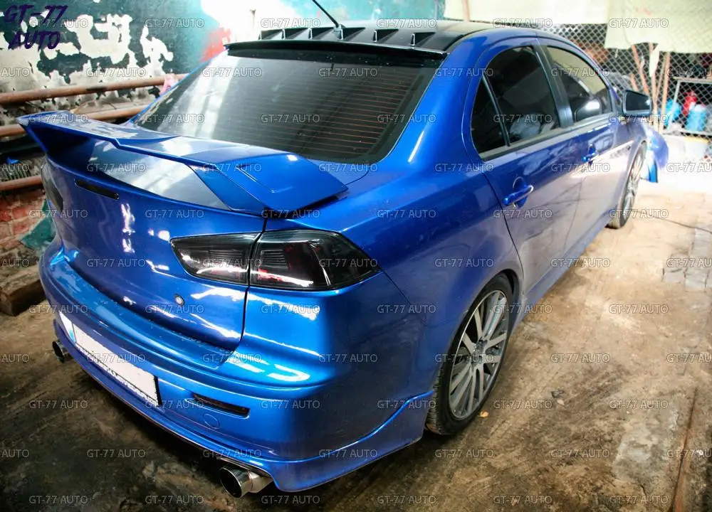 Спойлер на крышу с зубьями для Mitsubishi Lancer X 2007- козырек внешний материал ABS пластик Спорт Стайлинг тюнинг pad