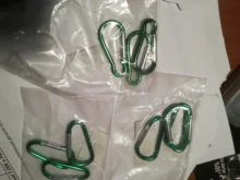 Mosquetón con Clip D, cierre de resorte, llavero de gancho para acampada, mosquetón pequeño de bloqueo