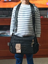 Geestock-Bolso cruzado de nailon impermeable para mujer, bolsas de mensajero de hombro a cuadros, informal, con asa superior, bolso de viaje