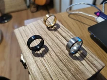 Anillo de acero inoxidable negro para hombre y mujer, joyería con abalorio, 2017