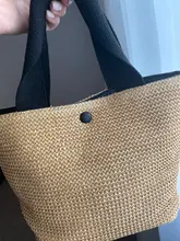 Bolso de paja de gran capacidad para mujer, canasta tejida hecha a mano, para playa, estilo bohemio, de lona, 2020