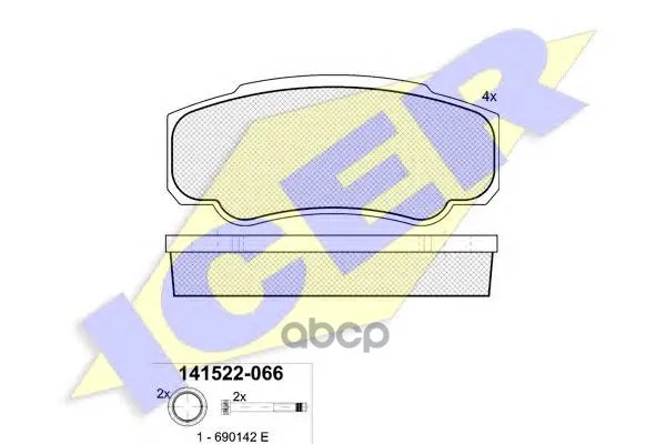 141524_колодки Дисковые Задние! Peugeot Boxer, Fiat Ducato, Citroen Jumper All 04.02 Icer 141524 Icer арт. 141524