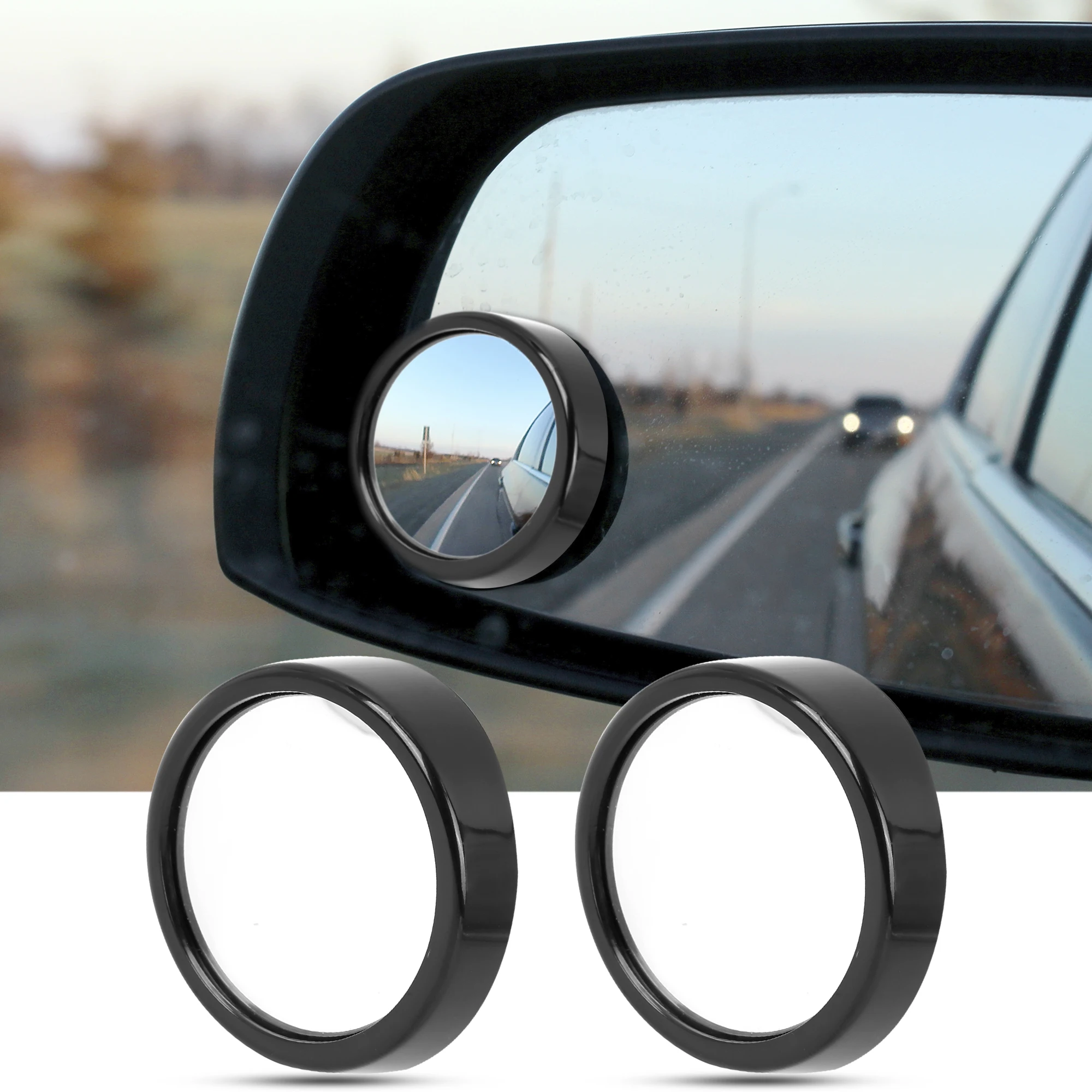 

Uxcell 2pcs Car Blind Spot Mirror 360° Rotate Wide Angle Adjustable Rear View Rearview Driving Parking Blind Spot Mirrors