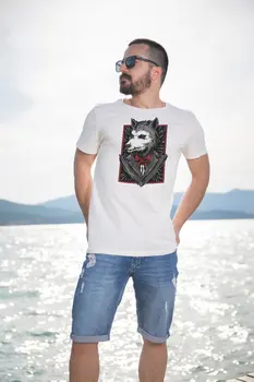 

Angemiel Wear Vicinity Wolf Cotton White Men 'S T-Shirt