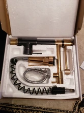 Sink Faucet Kitchen-Spring Tap Pull-Down-Spout Cold-Bath-Mixer Rose-Gold-Color Free-Rotation