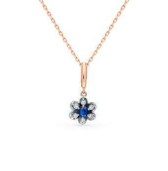 

Gold pendant with sapphires and diamonds sunlight sample 585