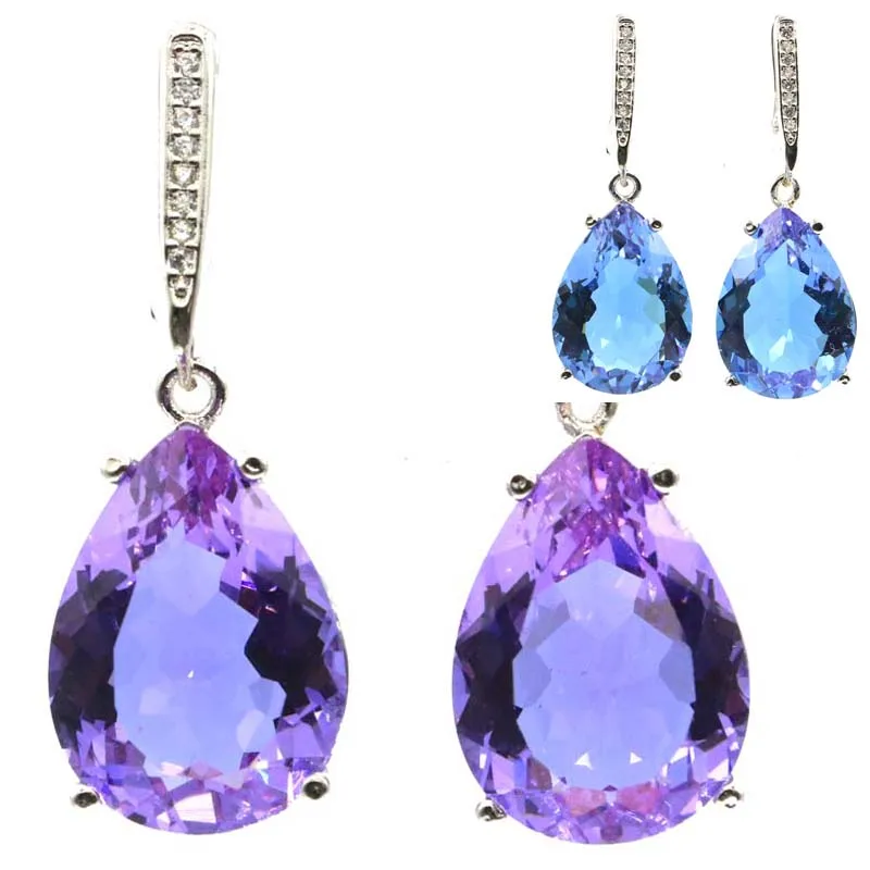 Polished Shiny Color Changing Alexandrite Topaz Zultanite Silver Pendant Earrings For Sister silver pendant