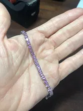 Pulsera de tenis de circonia cúbica de 4mm para Mujer, joyería de boda, Circonia cúbica púrpura, brazaletes para hombre, hip hop, Color plata, Punk