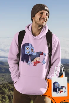 

Angemiel Wear Dead Girl Pink Male Hooded Sweatshirt Bags Kombin