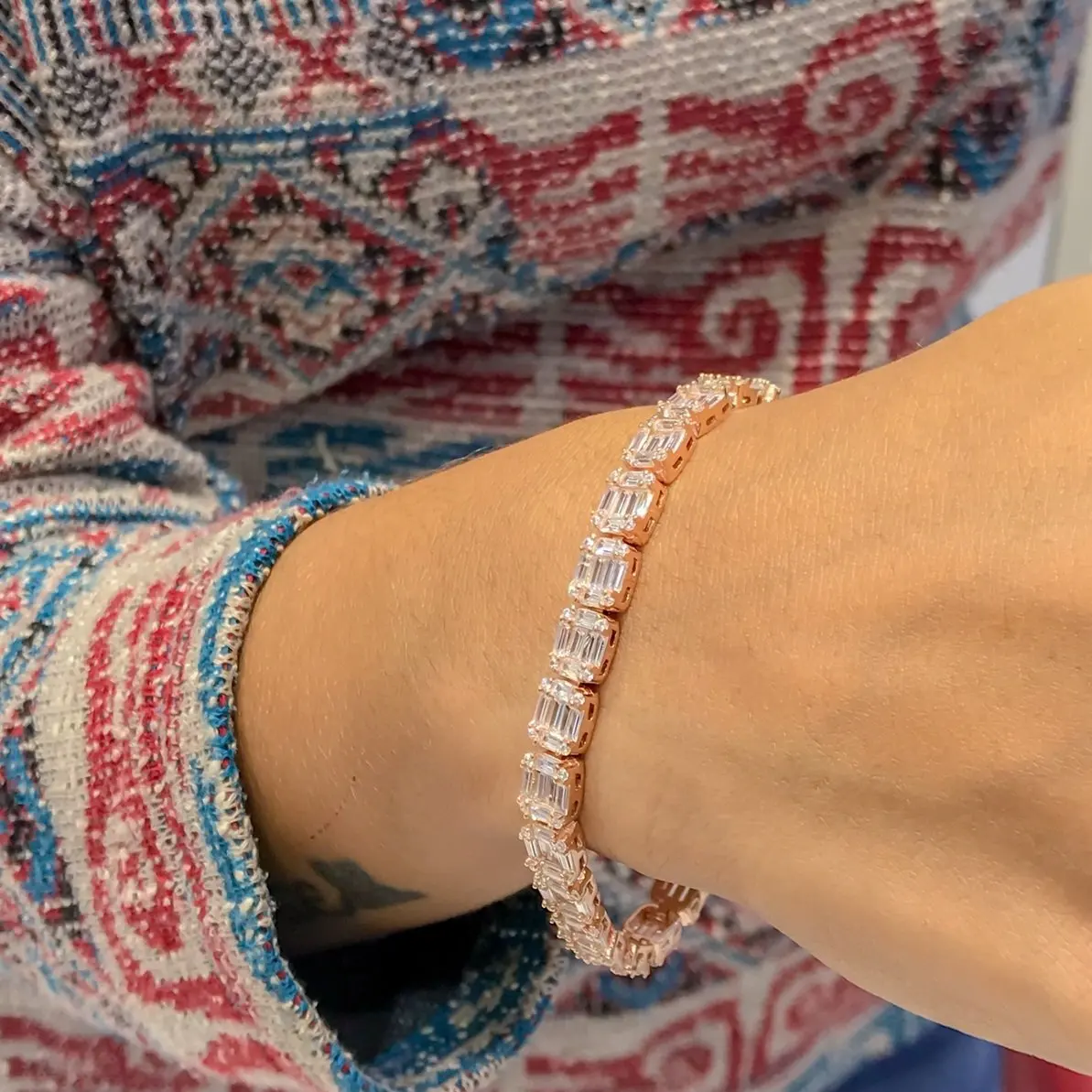 Багета водотока Diamond модель серебряный браслет