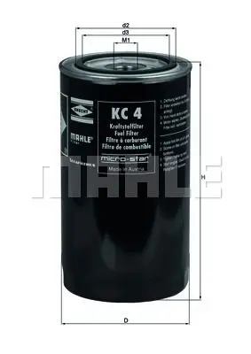 Фильтр топливный MAHLE KNECHT KC 4