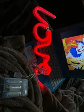 Sign-Lamp Battery-Box Nightlight Led-Neon-Lights Christmas Wedding Double-Powered Love-Shape