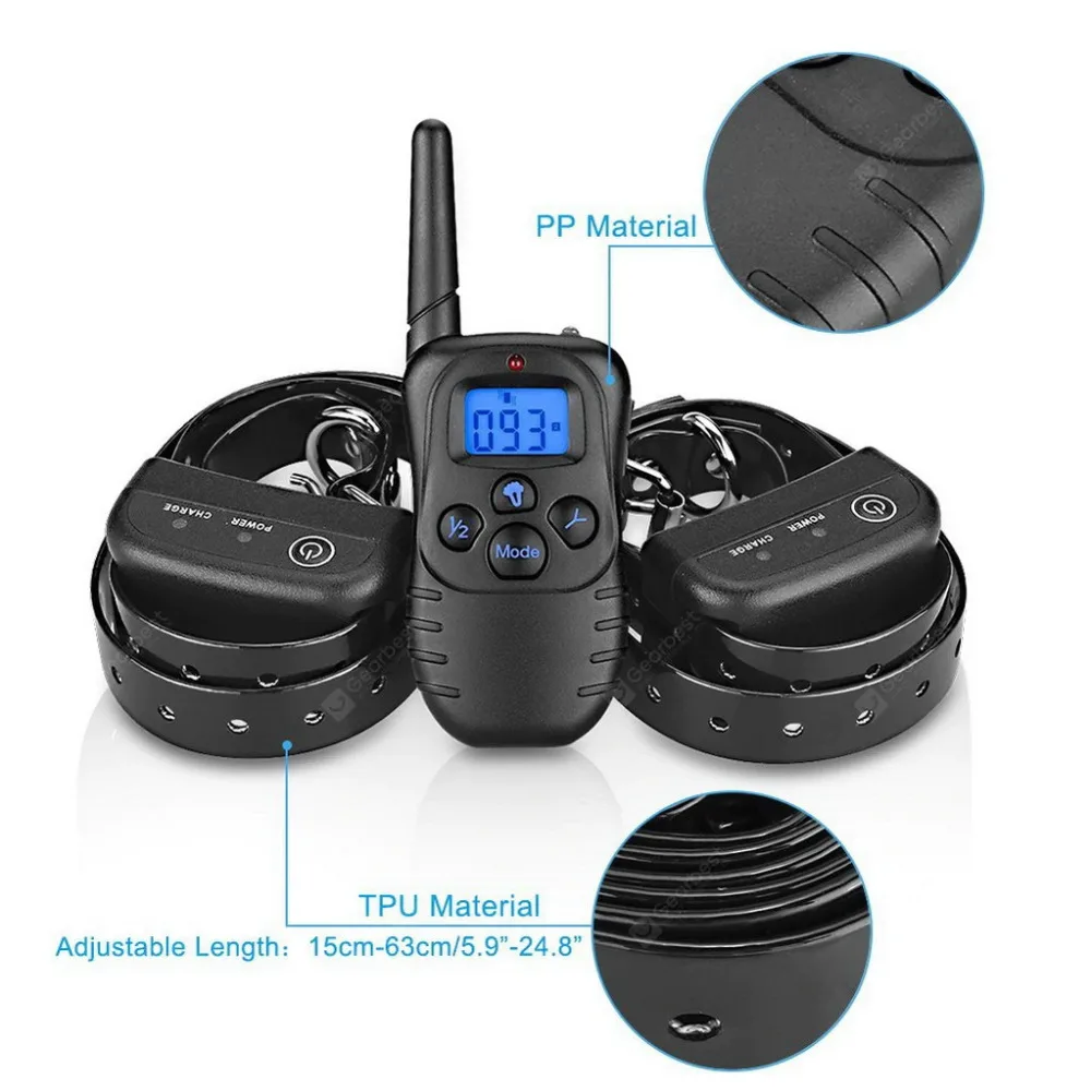 With 2 Collars For Small/Medium/Large Dogs Anti Bark Shock Control Training Collar 100g2280