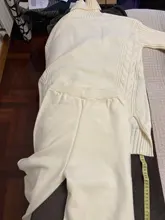 Women Tracksuit Pants Pullovers Sweater-Set Spring Wide-Legs Warm Turtleneck Autumn JXMYY