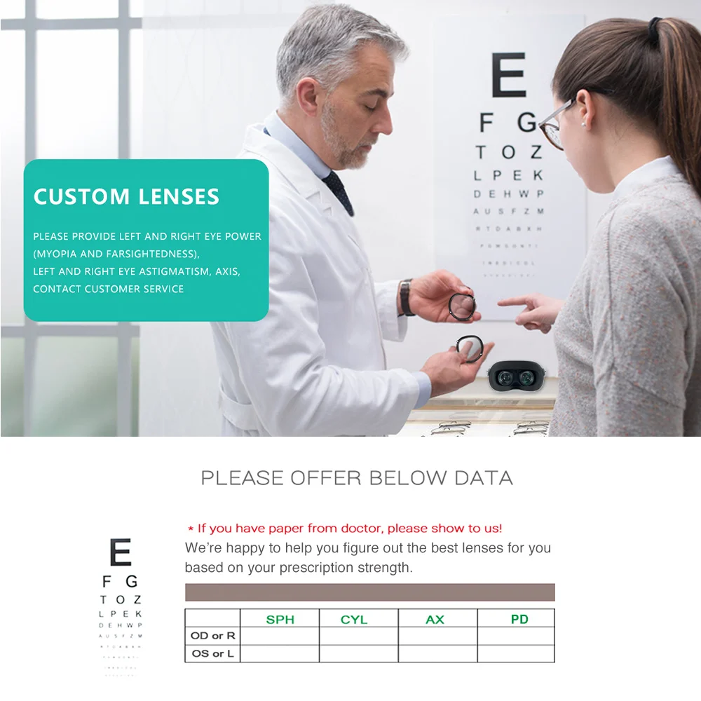 Lente de Óculos Lentes de Prescrição vr para Oculus Miopia Anti Azul Magnéticos Insere Quest 2 Óculos Luz - Image 5