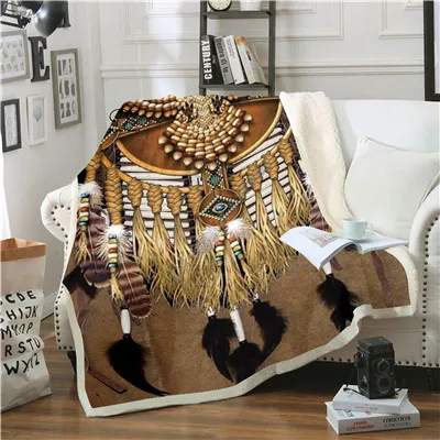 Темно-серый PLstar черное индийское одеяло Lakota Skull buffalo soldier 3d принт шерпа одеяло на кровать домашний текстиль Dreamlike style-10 - Цвет: Темно-серый