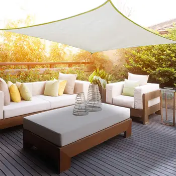 

Fly cover candle Rectangular 2.5x4m outdoor shade sail Patio Garden Protection UV breathable, Color soup cream