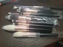 Jessup-Juego de brochas de maquillaje, base en polvo, sombra de ojos, oro rosa/Negro, 6 uds.-25 uds.