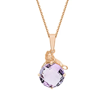 

Gold pendant with amethyst sunlight sample 585