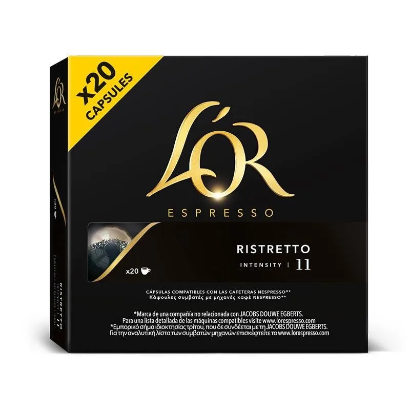 RISTRETTO L 'or, 20 compatible NESPRESSO aluminium capsules