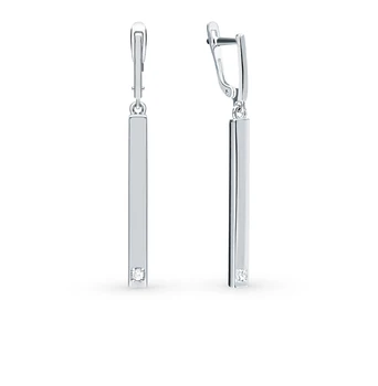 

Silver earrings with cubic zirconia sunlight sample 925 test