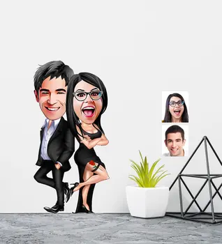 

Personalized Valentine Caricature Of Wall Sticker (50x70cm) 6 Fun Funny Custom Design Special Occasions Co Dear Gift